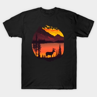 Buck Deer - Mountain Sunset T-Shirt